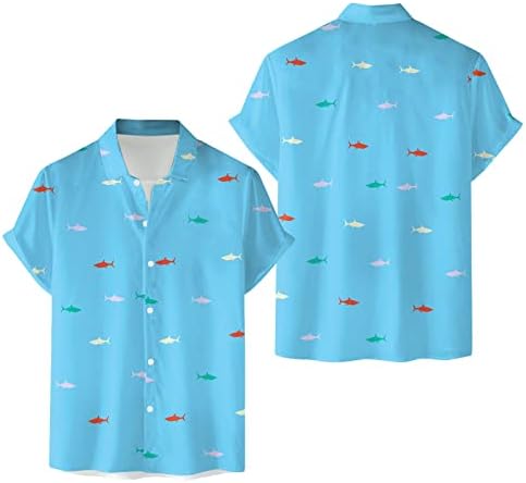 Gdjgta мажи со краток ракав пролетно лето лето -печатени кошули модни врвни кошули со блуза манжетирани маички со кратки ракави мажи