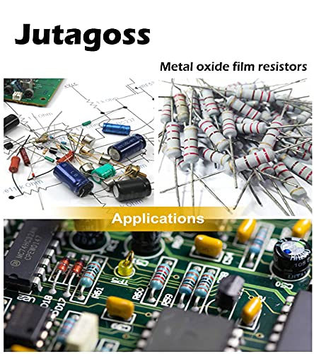 Jutagoss 3 ом отпорник аксијално олово 1w 5%, отпорници на филмски оксид на толеранција на пламен за електронски проекти и експерименти на DIY