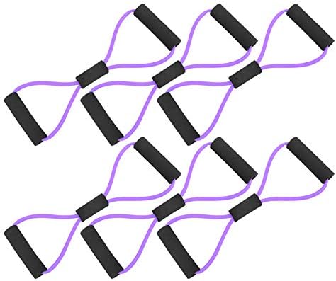 Cyrank 6pcs Слика 8 Резистентен опсег, 8 облик Повлечете јаже јаже јачина Објавувачки опсези на градите и рамените за истегнување на рамената