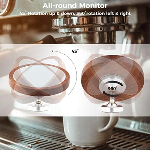 Homaisson Espresso Shot Mirror, 360 ° Rotation Espresso Shot Mirror за без голи порфилтер, магнетно одвојување на огледало за набудување