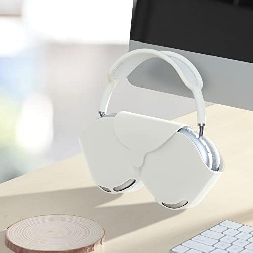 KWMobile Silicone Cover компатибилен со Apple AirPods Max држач за куќи за слушалки - бело