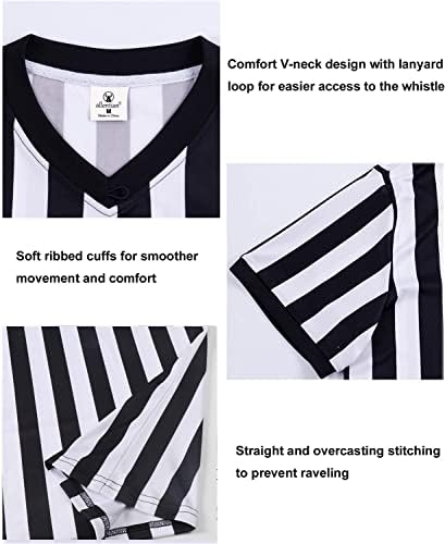 Кошула за судии на Алентскиот судија, официјална маичка со црни бели ленти, v-врат и патент врат, фудбалска кошаркарска фудбалска униформа