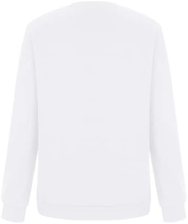 Сончоглед кошули за жени слатки џемпери на екипаж со долги ракави Блуза 3Д цветни принтри печати рана есенска пролет врвови