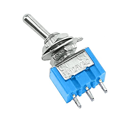 NYCR 10 PCS TOGGLE SWITCH MTS-103 ON/OFF/ON PDT MTS-102 ON/ON 3 PIN 6A 125VAC/3A 250VAC MINI SWITCH SWITC