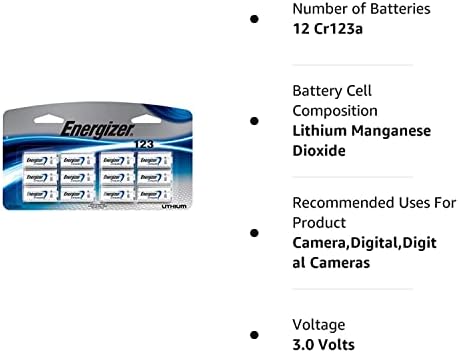 Енергизатор 123 Литиум Фото Батерија, 12 Батерии, 1-Пакет