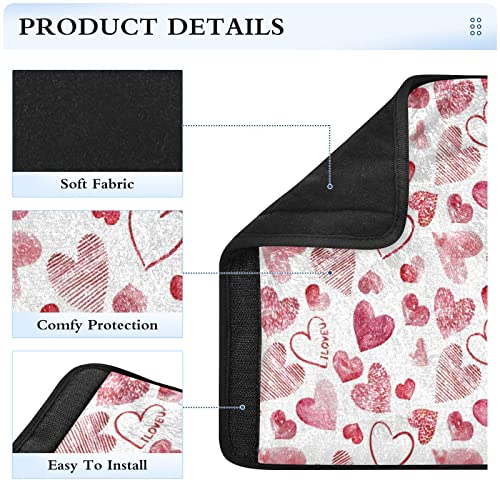 Срцата за појас на срцата покрива 2 пакувања со каиш за седишта за автомобили, супер мек безбедносен појас перница за возрасни девојки