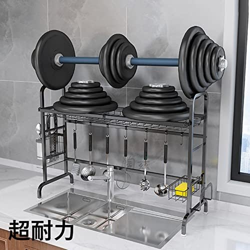 Zhangzhiyua над решетката за сушење на садот за мијалник, лавици за јадење од не'рѓосувачки челик, со 2 држач за прибор, за кујнски бројач