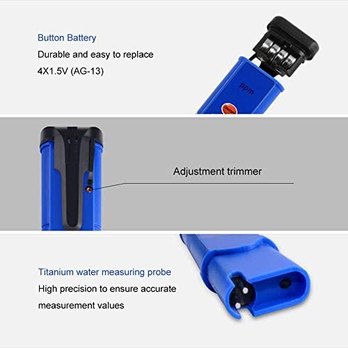 JF-XUAN Тестер за квалитет на водата Дигитален дисплеј LCD TDS Meter Pen, TDS-982 Опсег на тестер за квалитет на водата: 0 ~ 1999ppm,