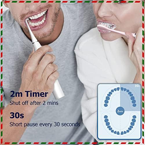 Ristpal Sonic електрична четка за заби за возрасни и деца, со 3 глави со четки, едно полнење за 30 дена, 3 режими и 2 минути изградба во паметен тајмер