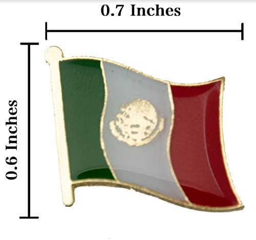 A-One 2 PCS Pack-El ángel de la Indepondencia Patch+Mexico Flag Lapel Pin, гроздобер лепенка, метално копче за костуми, леплива