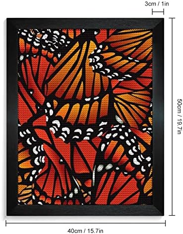 Монарх Пеперутка крилјата тркалезна дијамантска слика со рамка целосна вежба уметност за декорација на wallидови