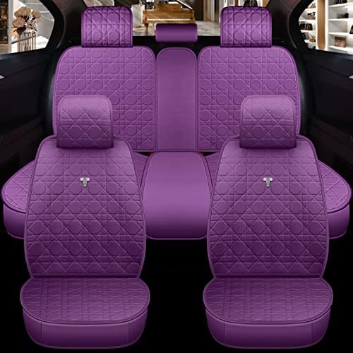 Begonydeer Purple Faire Front и задното седиште за капаци Универзални капаци на седиштата за автомобили Целосно кожено седиште