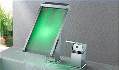 SJQKA-тапа Во Три бои, производство на вода, модерна едноставна LED светилка, славина за када во боја за контрола на температурата,
