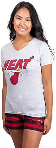 Ултра игра НБА женска облека за спиење мека маица и фланел шорцеви