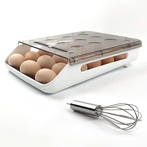Фрижидер за ладилница за домаќинство - сад со јајца со 18 покриени слотови, автоматски држач за ролери за јајца и складирање на јајца со