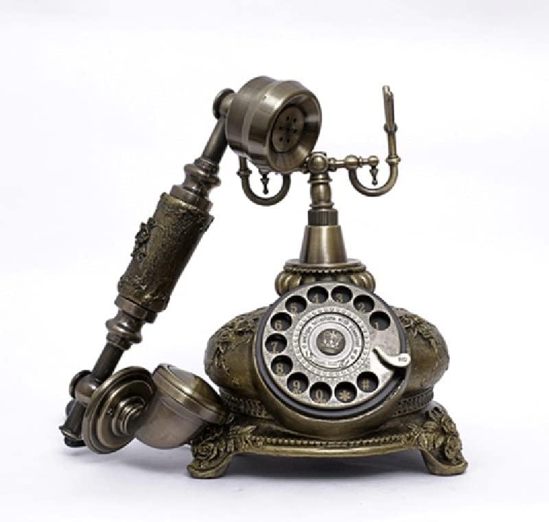 Lhllhl Ретро старомодно ротирачко бирање Телефонски фиксна линија со повик без раце, класични мелодии, ревид за декорација на домашни канцеларии
