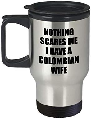 Колумбиска сопруга патувања смешен подарок за в Valentубените за сопругот мојот хуби, Колумбија Винџи Гаг Ништо не ме плаши 14 мл изолиран капаци