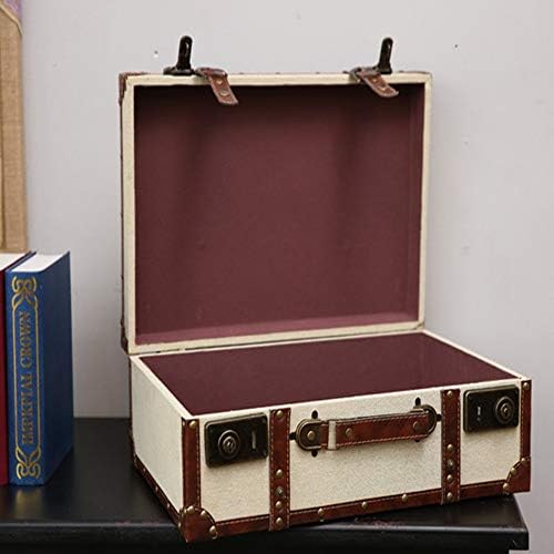 Robdae Retro куфер сет од 2 декоративни гроздобер куфер кутија кутија со рачки и спојки за заклучување, за куфери за домашни