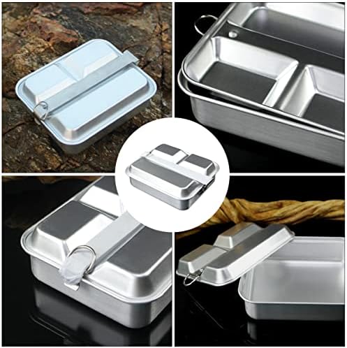 Clispeed кутија за истекување на ручек запечатен пикник бенто калај преносен кампување цврста квадратна закуска корисно за храна што протекува алуминиумска контејне?
