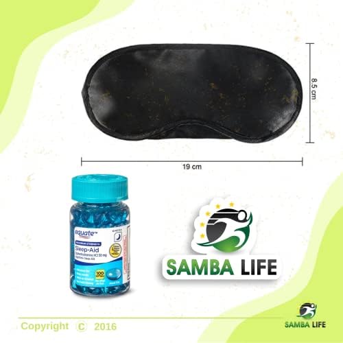Samba Life изедначи максимална јачина на софтвери за спиење 50mg, 100 ct пакет со капакот на сенката на маската за очи за спиење со подлога за