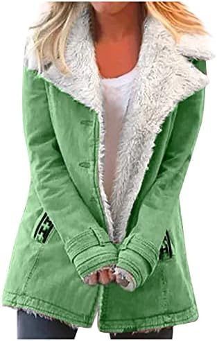 Oioloyjm 2023 kecakенска јакна за шетање Обично копче мешавина зимски тартан ровов палто со џебови со двојно гради лаптоп