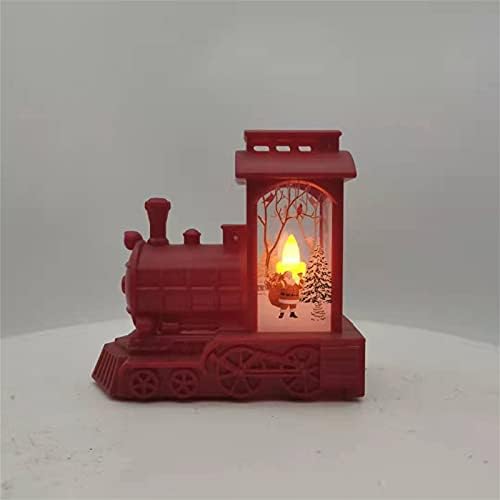 MJKSSH Christmas Christmas Snow Globe Flanter Train со вода што се врти сјај, музички и осветлен 6 -часовен тајмер USB напојување и батерија