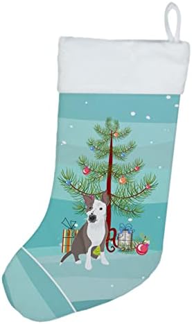 Богатства на Каролина WDK3104CS Пит Бул Блу #4 Божиќно Божиќно порибување, камин виси чорапи Божиќна сезона Декора за украси за семејство, семејни празнични украси, укра