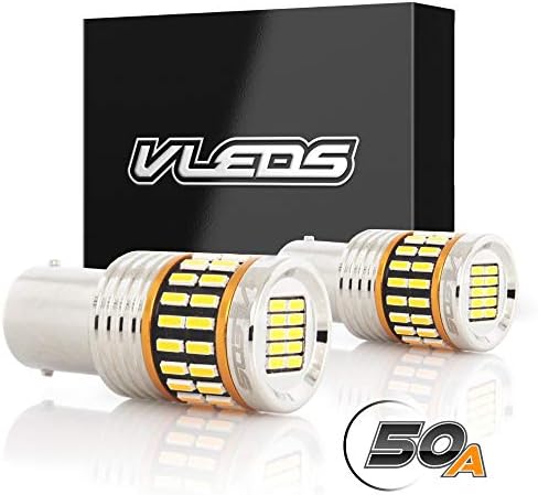 VLEDS 2pcs 400lm Висока Видливост Килибар 1156 50 LED Сијалица