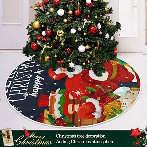 Среќен Божиќ Дедо Мраз Подарок Новогодишна Елка Здолниште 36 инчен Домашен Декор за Божиќна Елка Здолниште За Божиќни Украси Декорација