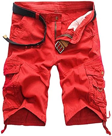 Мајсифу-ГJ Машки опуштени каро-карго шорцеви лесни мулти џеб на отворено кратки панталони, случајни пешачки тактички шорцеви