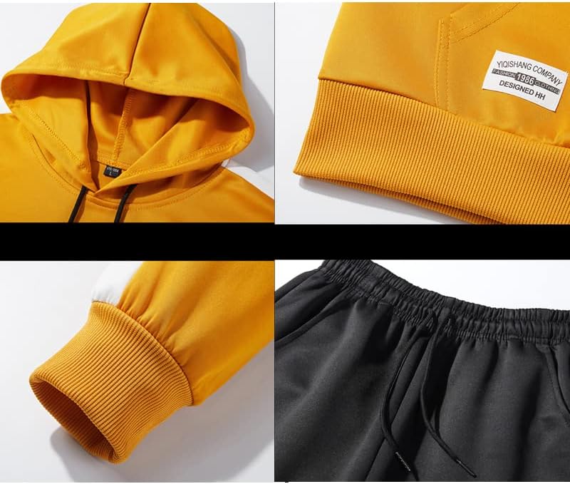 Rideneey есенски пулвер дуксери џемпери + панталони поставуваат машки спортски облеки обични 2 парчиња тренерки мажи крпеница улична облека