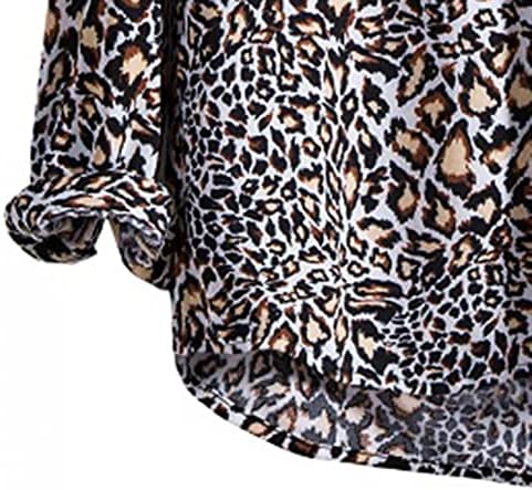 Xxbr Хавајски кошули за мажи, копче за пад на долги ракави надолу, со вртење на кошулата геометриски леопард гроздобер обичен плажа