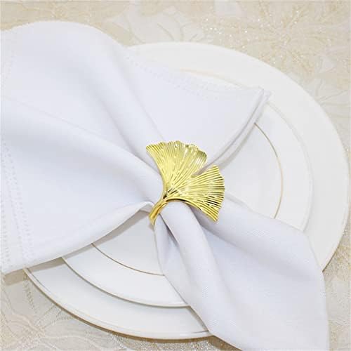 Zjhyxyh 6pcs салфетки прстени златни салфетки за салфетка за Божиќни вечери свадби свадби