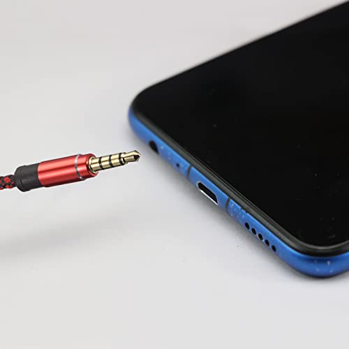 Meccanixity aux кабел 3,5 mm машки до машки најлон плетенка 3ft 3 пол hi-fi стерео звук помошен кабел сина за слушалки, паметни телефони, стереои