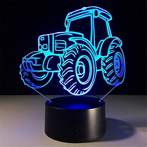 3Д трактор автомобил ноќно светло USB далечински управувач на допир прекинувач за допир декор табела за табели оптички илузивни ламби
