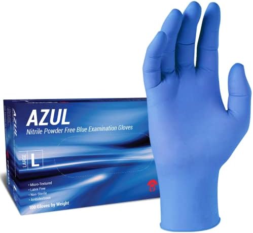 Cestus Azul, 5 MIL нитрилни нараквици, ракавици за еднократна употреба, без латекс, без прашок, нестерилен, тестиран од воздух, текстура
