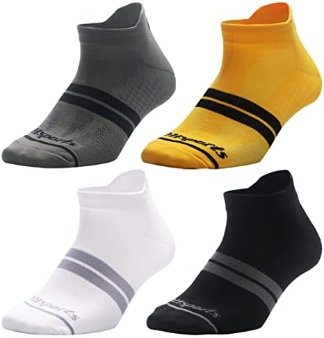 Чорапи за трчање глуждот Папнти, 4 пара атлетски велосипедизам со ниско сечење спортски чорапи за мажи и жени