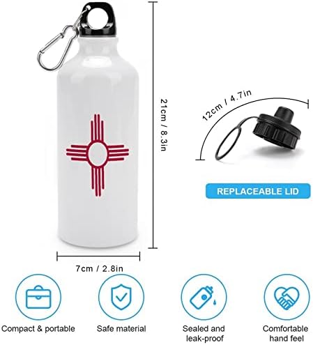 Ново Мексико Сонце симбол Симбол Алуминиумски спортови шишиња за еднократно протекување доказ за велосипедска колба со завртки и капаче за пресврт
