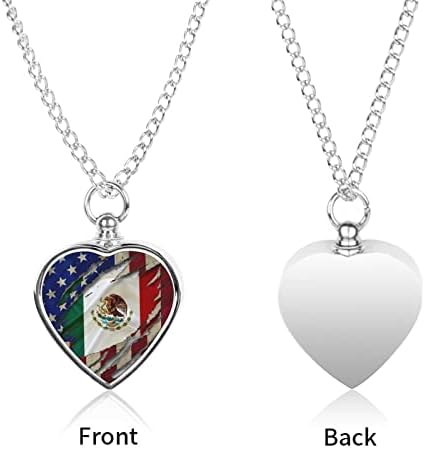 Гроздобер САД Мексико знаме урн ѓердан срце сребро урн шкафче приврзоци за чување накит за миленичиња пепел со комплет за полнење