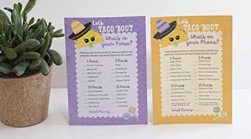 Taco Bout Бебе поканува и благодарам картички и игри- 20 покани, 20 благодарни картички, 40 карти за игри со 4 уникатни игри за туширање