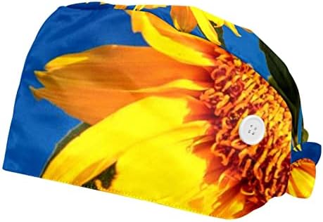 2 пакувања Гроздобер цветни сончогледи Работно капаче со копчиња и прицврстување на чевли за чистење капа за стари лица за мажи