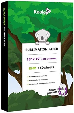 Хартија за сублимација на коала 150 листови 13х19 инчи за пренос на топлина DIY подарок компатибилен со печатач за сублимација на инк