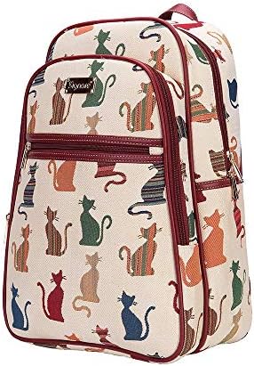 Signare Tapestry ранец чанта за жени Компјутерски ранец за книги за жени со нахален дизајн на мачки