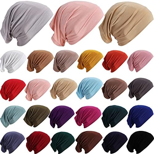 Enенпен 25 парчиња под шал хиџаб капа Unisex Dreadlock Cap Womenените се протегаат под капачињата цврста боја хиџаб под шал жена хиџаб капа