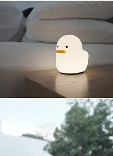 Дишење симпатична патка силиконска ламба за спиење за спална соба, контрола на допир за контрола на допир за полнење на бебиња,
