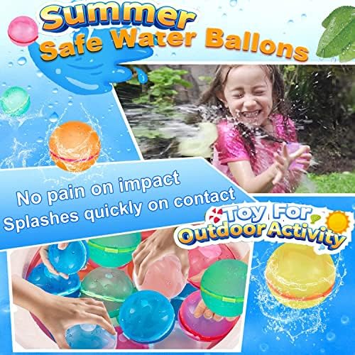 Soppycid 6 пакет за еднократно шарени балони со вода играчки за деца, магнетски меки силикони за полнење на забавни бомби за забавни