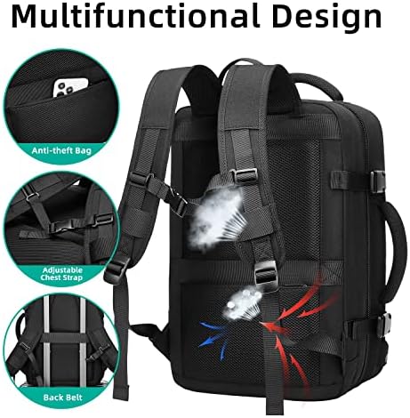 Патнички ранец 44L лет одобрено ранец за пешачење носење на ранец на ранец од 15,6 инчи лаптоп ранец за мажи и жени водоотпорен проширен за