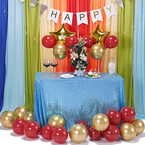 TCBESTO Бебе сино секвенциски плоча 50 Сјај за сјај на трпезарија, светло сина метална секвенца маса преклопува роденденска торта забава Божиќни украси гроздобер свад?