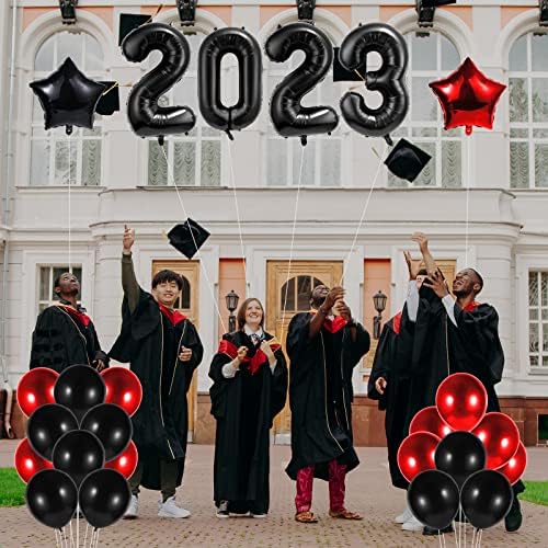 Комплет За Украси ЗА Балони TOYMIS, Балони за Дипломирање од 40 инчи 2023 Шарени Украси За Балони За Дипломирање За Класа Од 2023