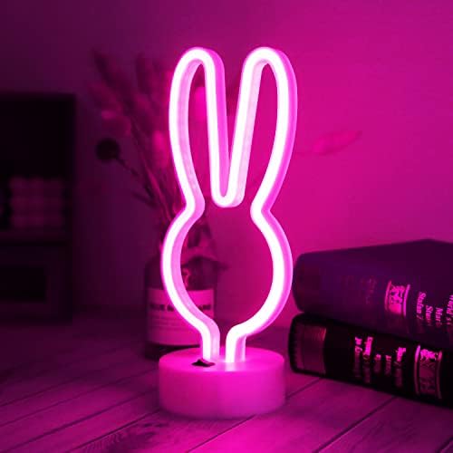 Велигденски Украси Зајачки Светла Неонски Знаци, Креативно Зајаче Неонски Светла со Основна Батерија/УСБ-Управувани Зајачки Работи